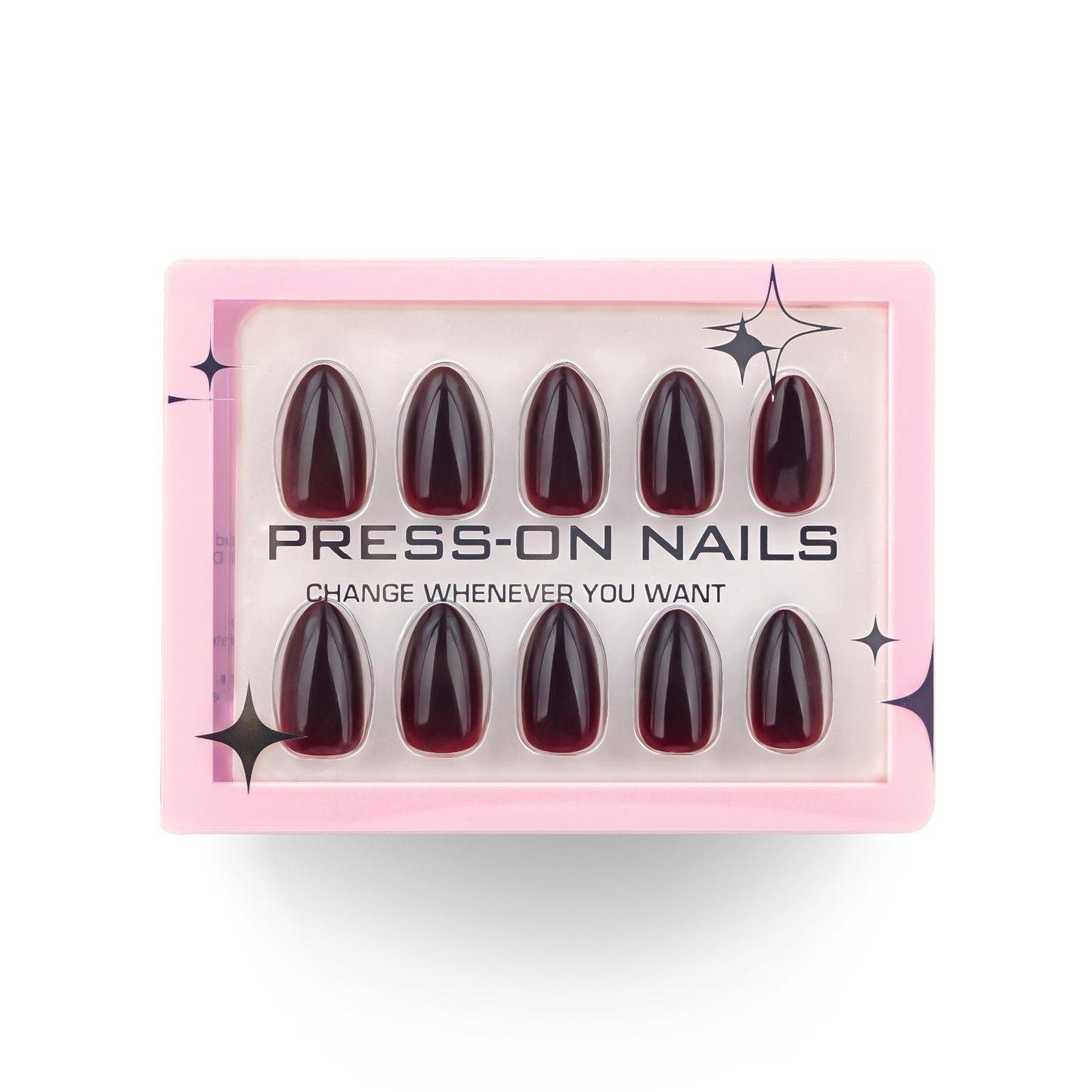 Uñas cortas de diseño sencillo de Spice Girl, con cambio gradual en rojo oscuro, muy populares al por mayor | 365nails