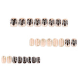 Brown Petals Flower Square Short 3D press-on nails