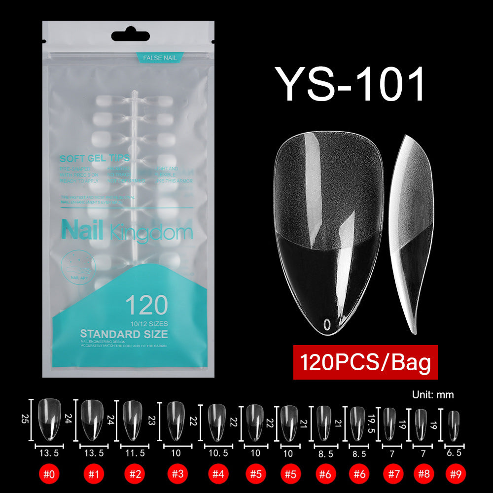 Nail Tips Free engraving and semi-matte press on nails pads 120 pieces, transparent and seamless fake nails in bags, fully attached to matte nail pads