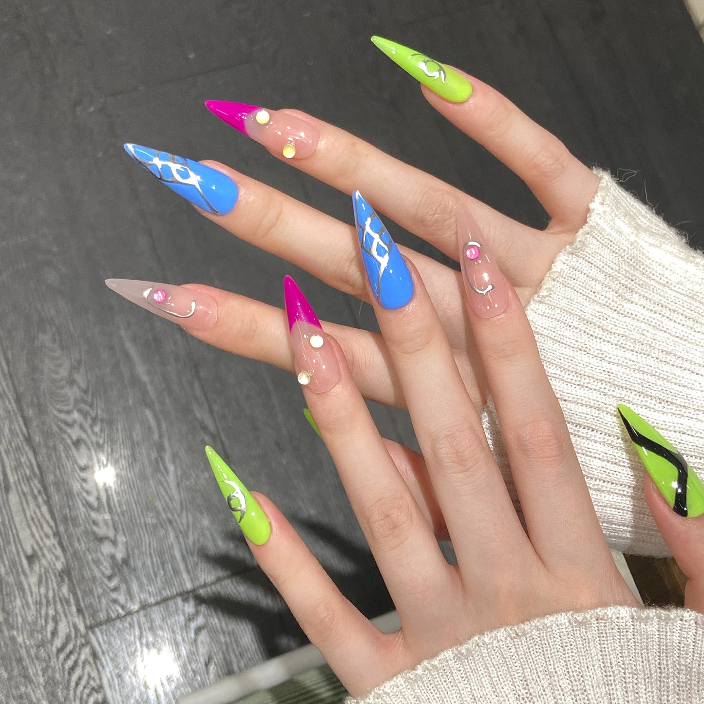 Handmade Wearable Nail Art Wearable Nail Art Spice Girl Cyber Nail Art Detachable Wearable Nail New | 365nails