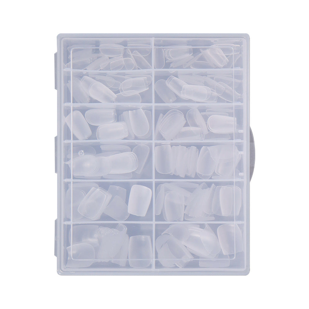 Nail Tips Transparent semi-matte nail art, special nail piece for press on nails piece, no trace 240 pieces, broken piece box, full sticker, matte fake nail.