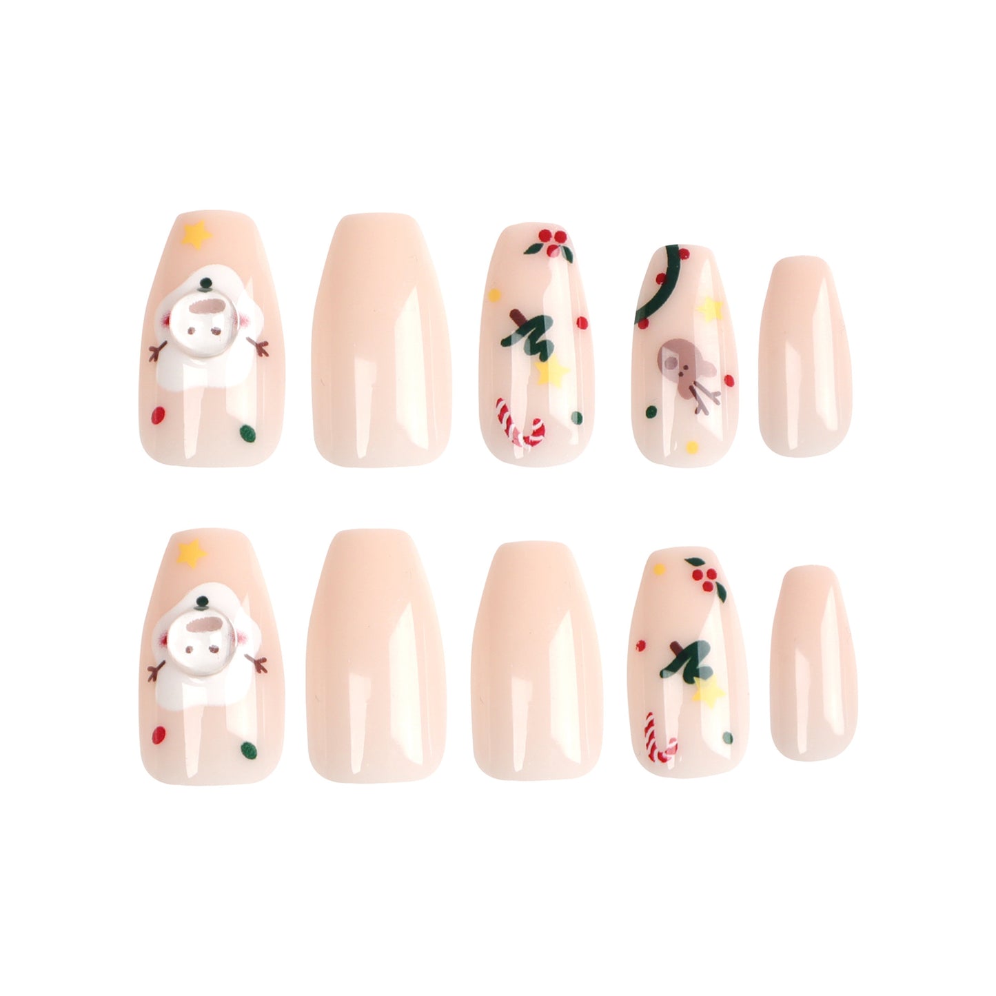 Factory wholesale Christmas manicure short ballet fake nail press on nails removable nail patch finished product wholesale|365nails