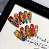 Uñas postizas de lujo, ligeras y hechas a mano, con una línea de colores que combinan y se pueden quitar | 365nails