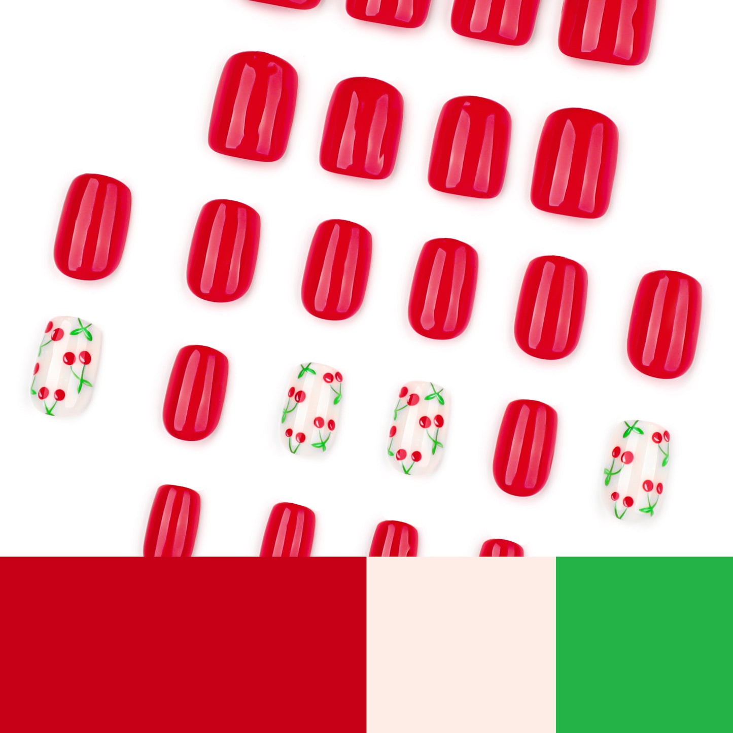 short square nail fresh cherry simple wholesale|365nails