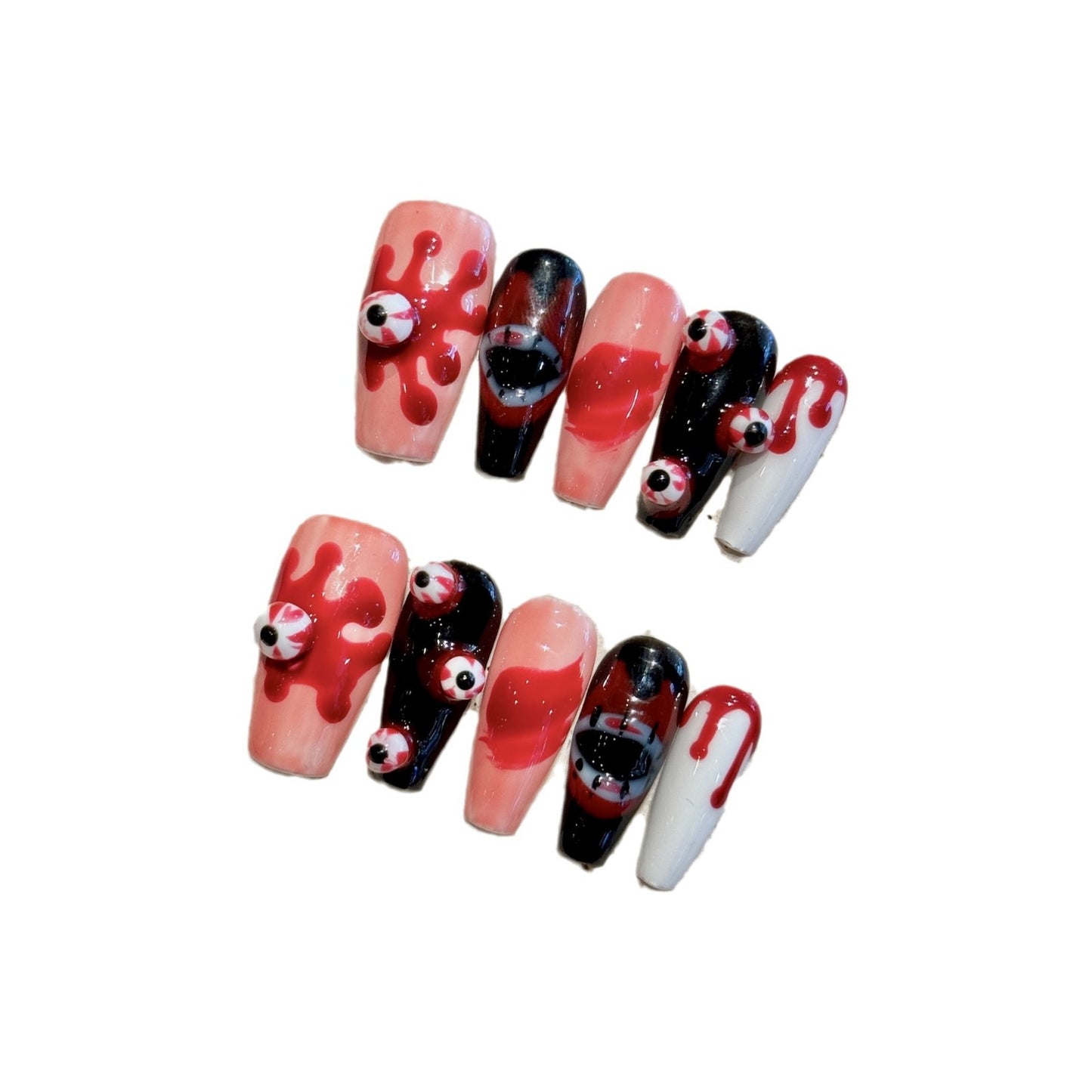 Pure handmade press on nails hand-painted grimace American hottie dark wind removable fake nails factory straight | 365nails