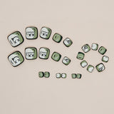 Arte de unha com expressão em estilo cômico fofo, unhas postiças, unhas postiças, verde abacate, tabletes de arte de unha, unhas postiças acabadas, atacado de unhas|365nails