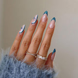 Christmas snowflake love snowman manicure short almond
