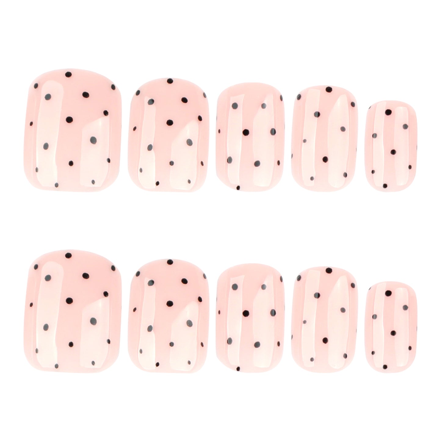Simple black dot short square press-on nails