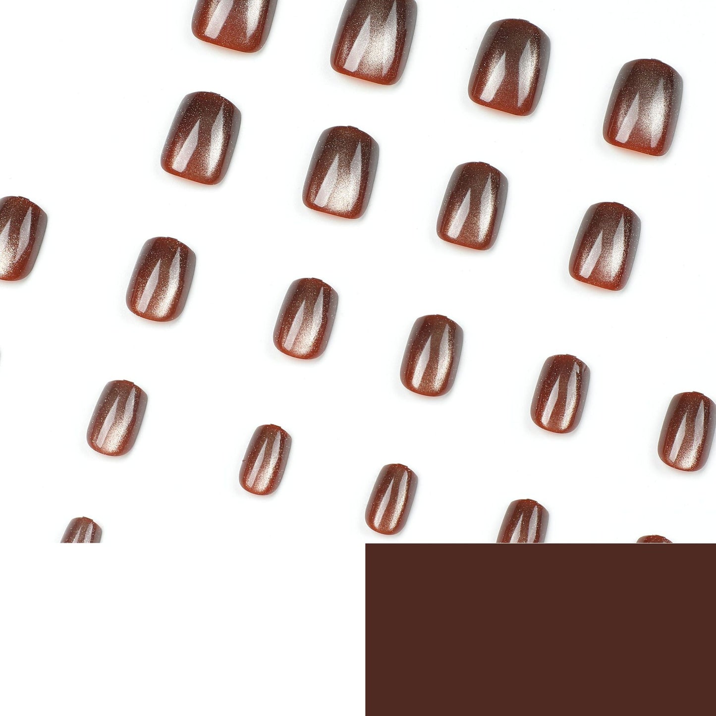 Wearing nail pads Hazelnut brown cat eye nail pads pads Finished nail pads pressed on nails|365nails