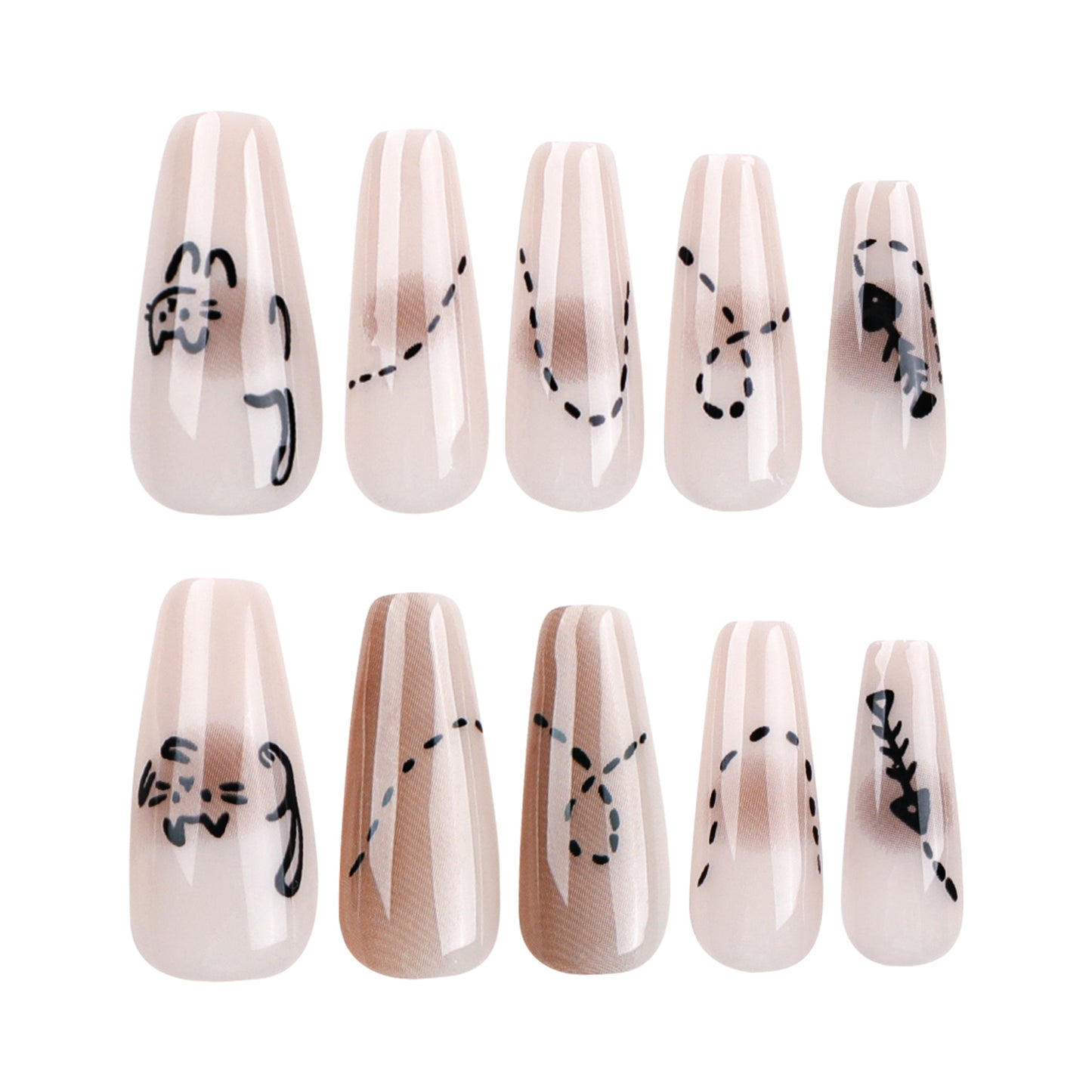 Pegatinas para uñas de manicura de línea simple, lindas pegatinas de dibujos animados, producto terminado de ballet, venta al por mayor | 365nails
