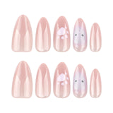 Nude cat eye flash pink cat paw print sweet cat press-on nails