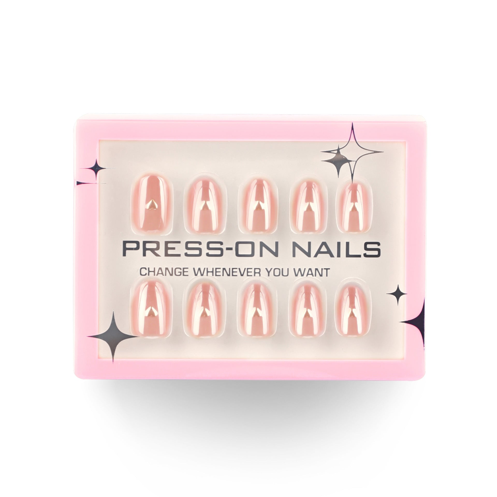 30 pieces of golden love short almonds press-on nails