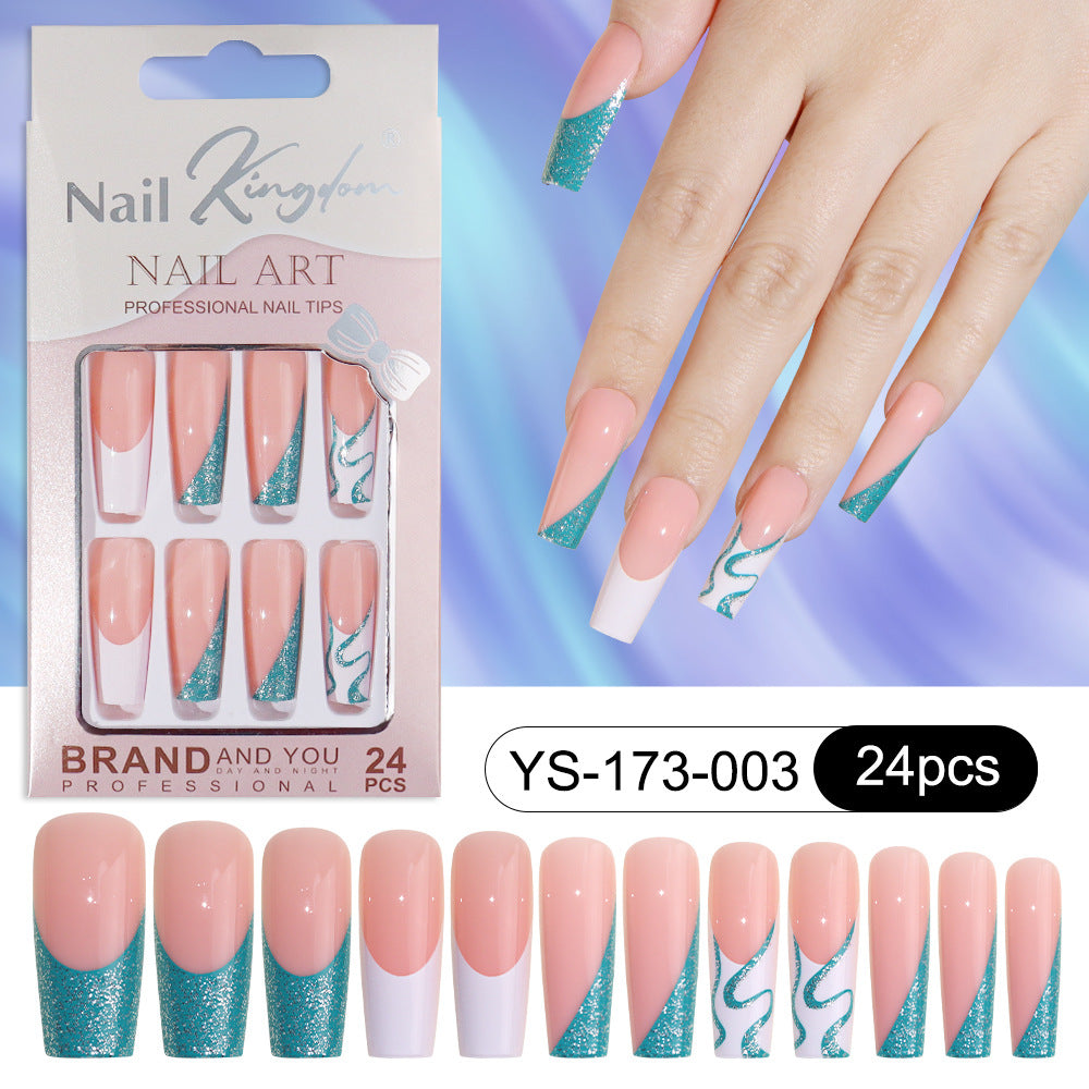 Nail Tips special for press on nails rectangular nail pieces removable full sticker manicure 24 pieces boxed fake nail factory wholesale