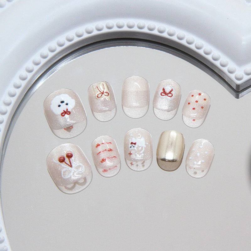 Fine flash cat eye kids nails|365nails