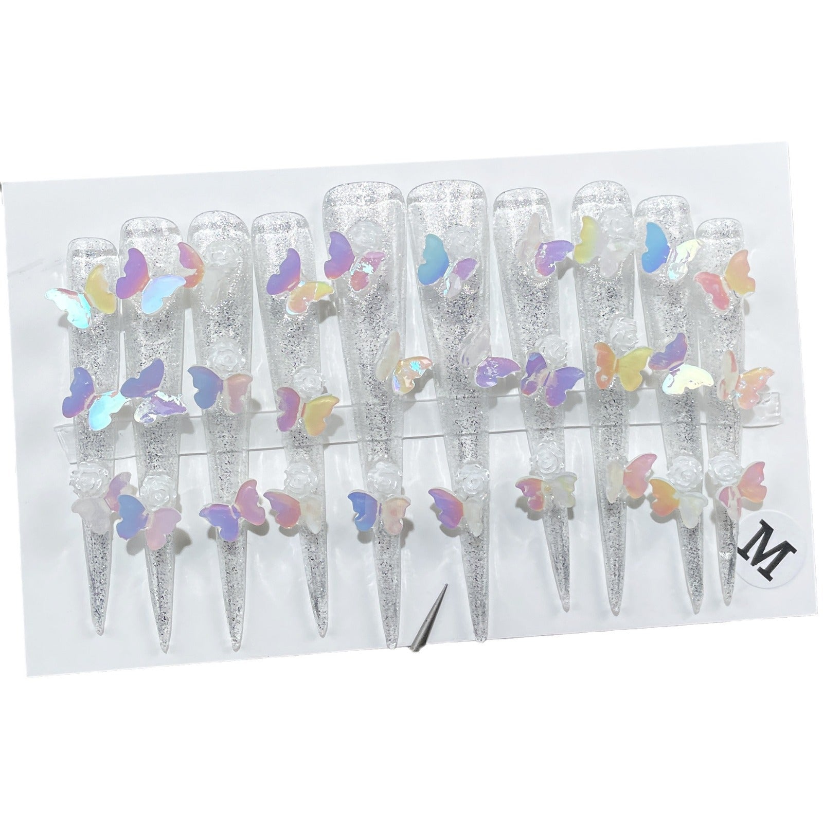 Adesivo de unha com ponta super longa, gelo, feito à mão, Spice Girl, adesivo de unha para vestir, atacado |365nails