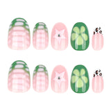 Fresh green short round short wear nail summer new foreign trade hot-selling nail piece press on nails