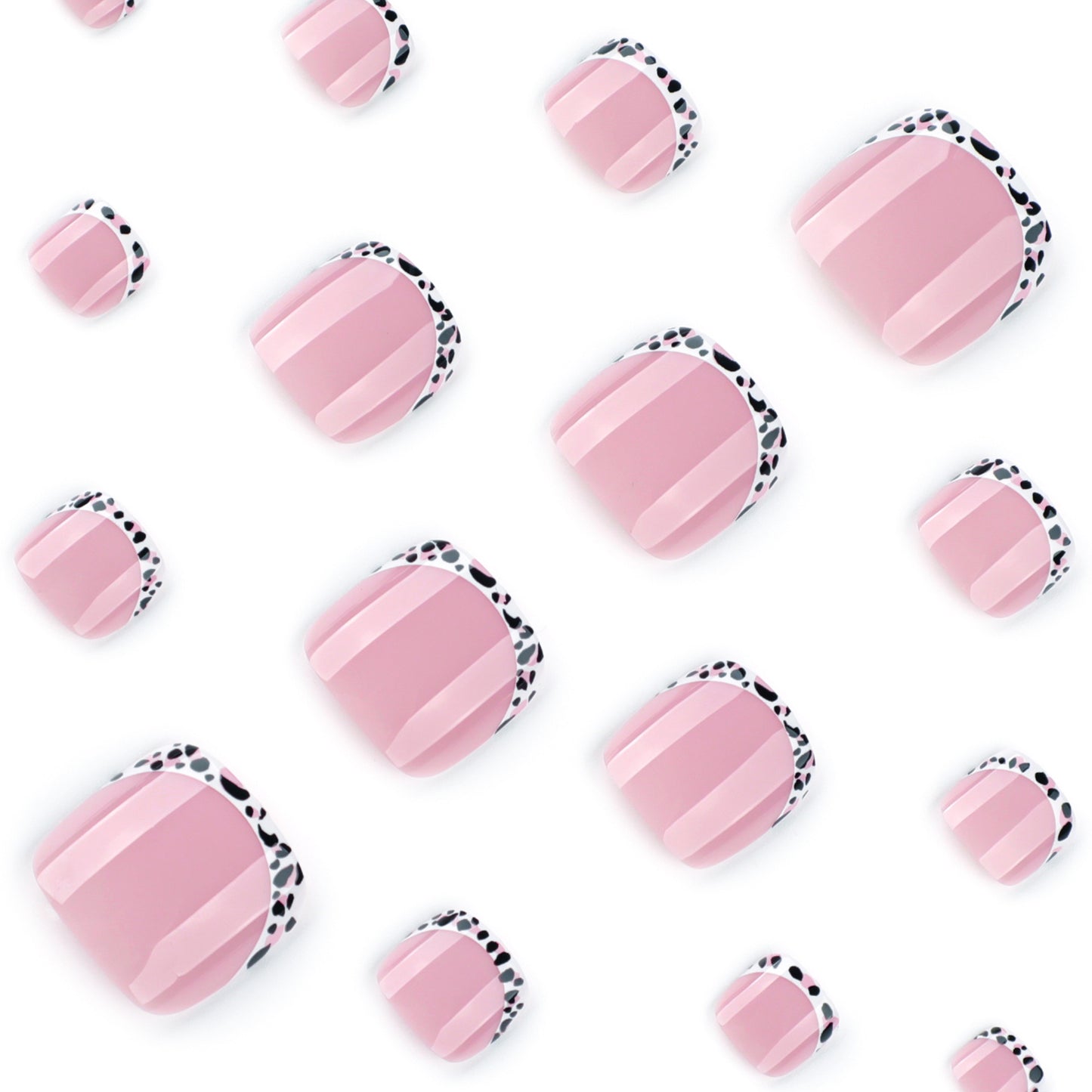Para pies usables y uñas de los pies con estampado de leopardo francés, uñas de los pies al por mayor|365nails