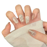 new Chinese-style cold cat's eye, snake with bamboo national wind, short simple manicure, handmade armor