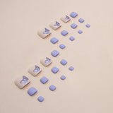 Borboleta roxa romântica fosca, doce menina, manicure de unhas postiças, 24 unhas postiças, manicure usável|365nails