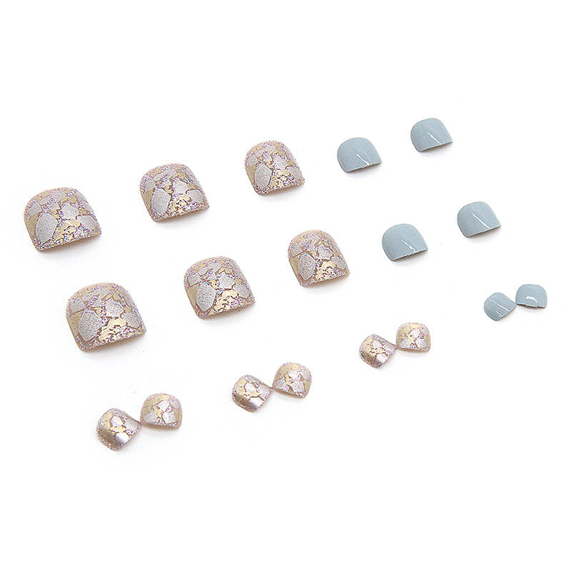 Unhas postiças brilhantes, fragmentos de unhas azuis lago, verão, novo produto acabado para atacado|365nails