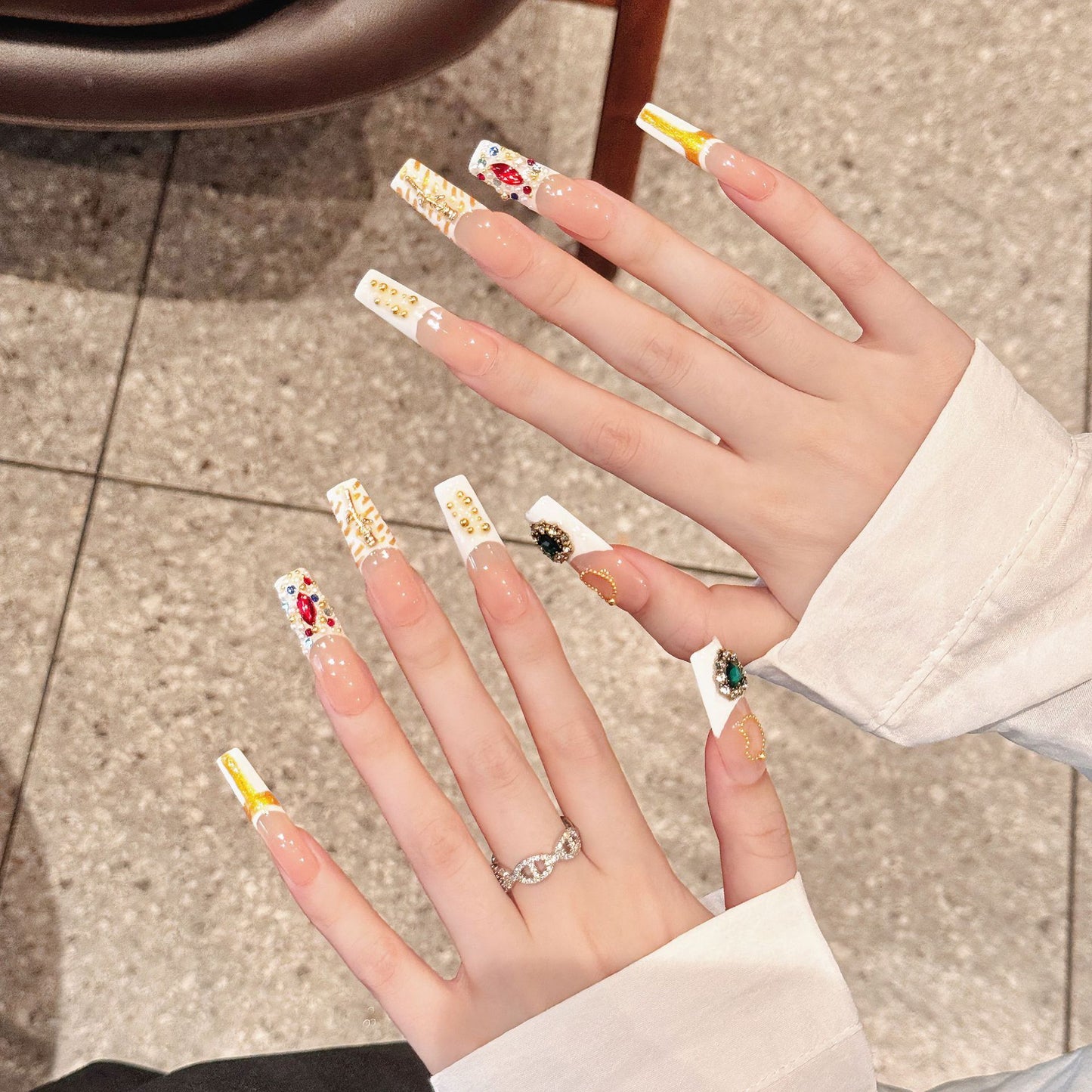 Chinese Retro Court Style Nail Art Metal Exquisite Versatile Gold Silver Handmade Wear Nail Art | 365nails