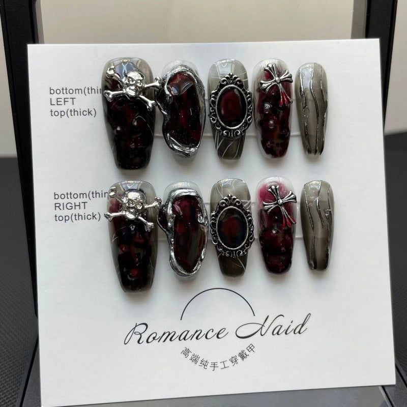 Unhas postiças para Halloween, decoração de unhas de Halloween, produto finalizado | 365nails