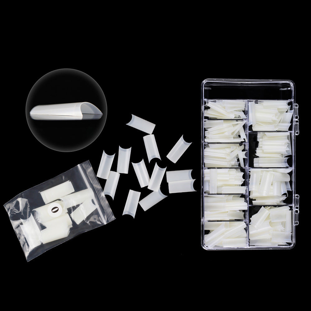 Nail Tips nail plate  water pipe nail natural white 500 pieces French half sticker extended patch NOC high arc fake nail