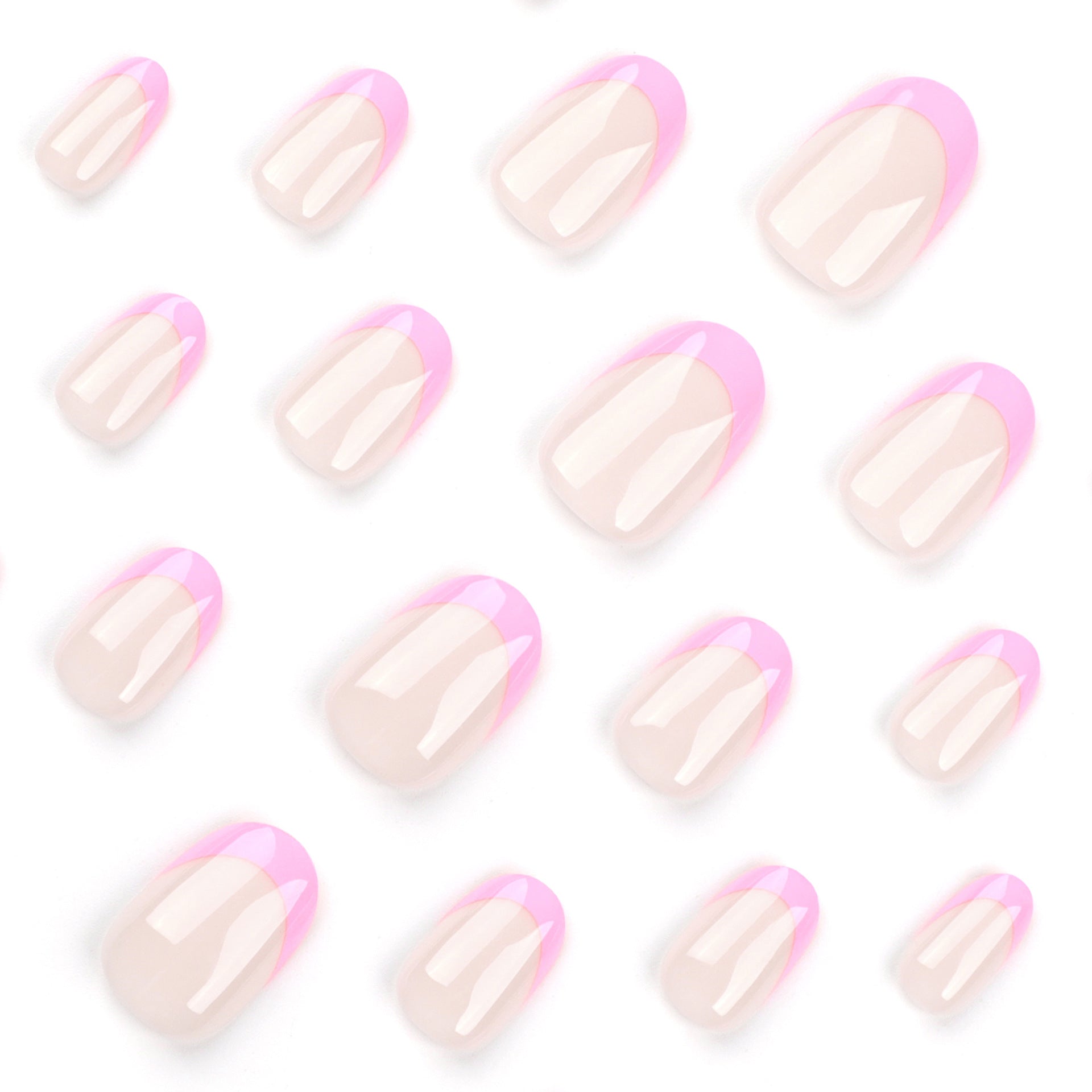 24 pieces simple short short round wearable French manicure rose red detachable wearable nail piece finished product wholesale