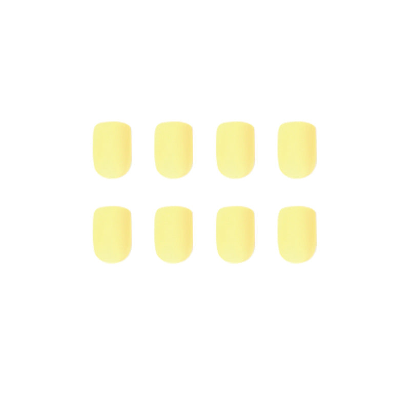Nail art, wear nail macaron yellow removable nail art fake nail patch wholesale press on nails|365nails