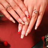 Christmas snowflake love snowman manicure short almond