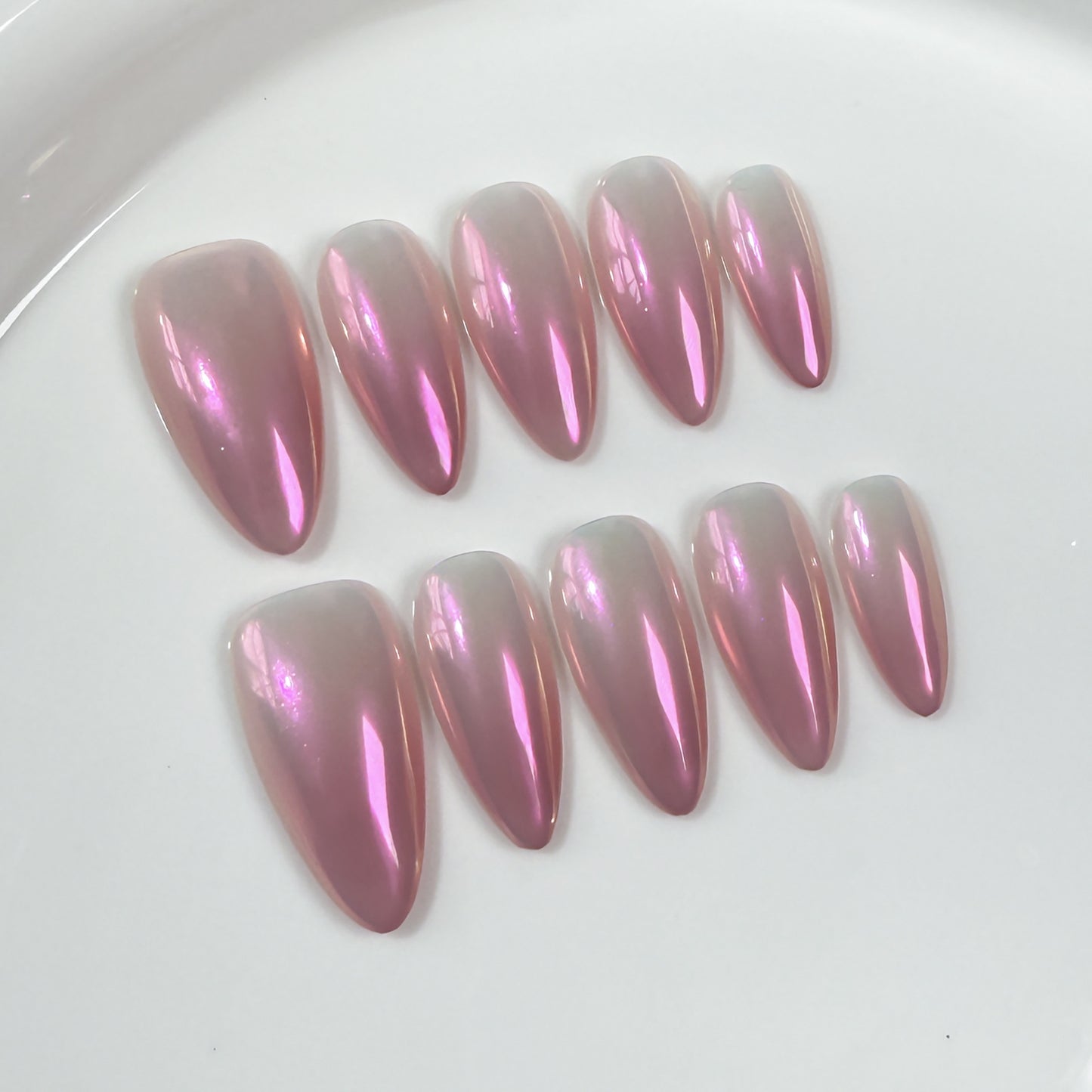 Europe and the United States new almond nail simple and gradual change Aurora nail Handmade press on nails wearable fake nail wholesale|365nails