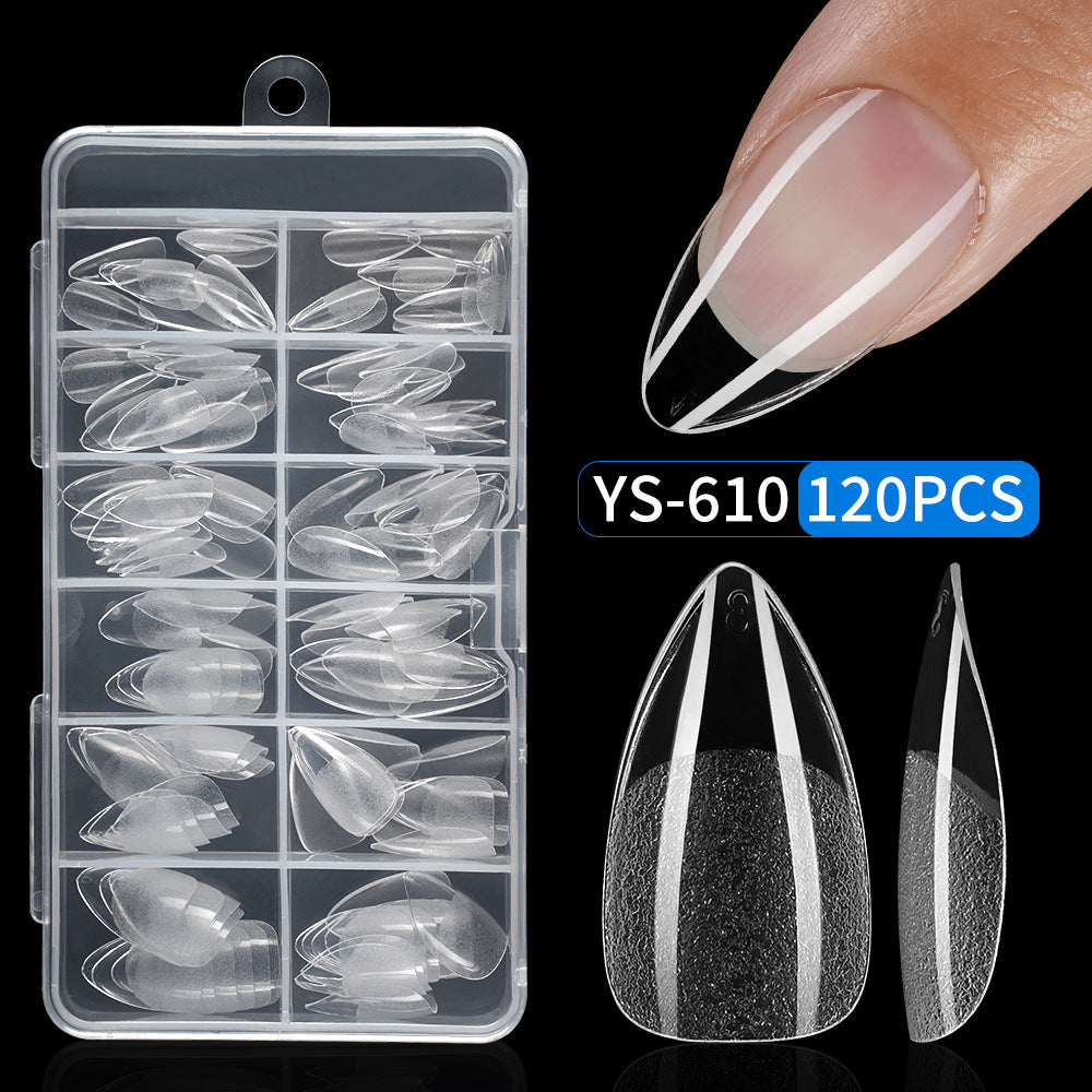 Nail Tips new non-marking semi-matte coarse sand almond short almond nail piece manicure fake nail extension nail piece 120 pieces