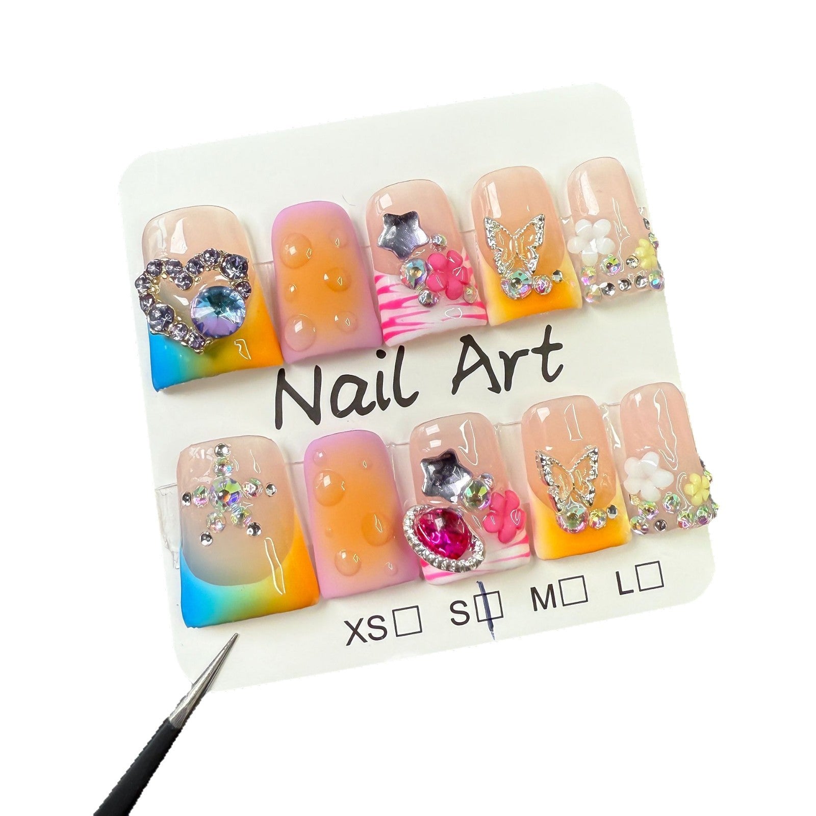 Handmade press on nails Ice Transparent Blush Nail Sweet French Nail Patch  Duckbill Shape Nail Wholesale|365nails