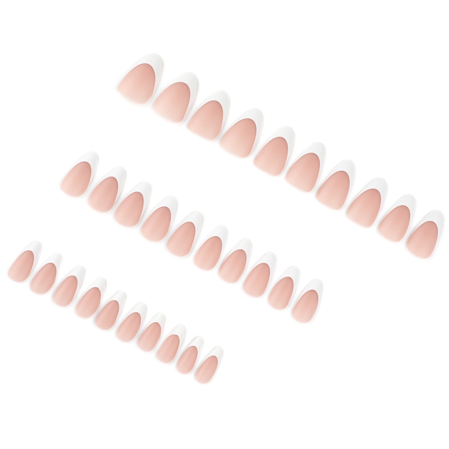 French white matte press-on nails short almond nail art piece hot-selling simple s s|365nails