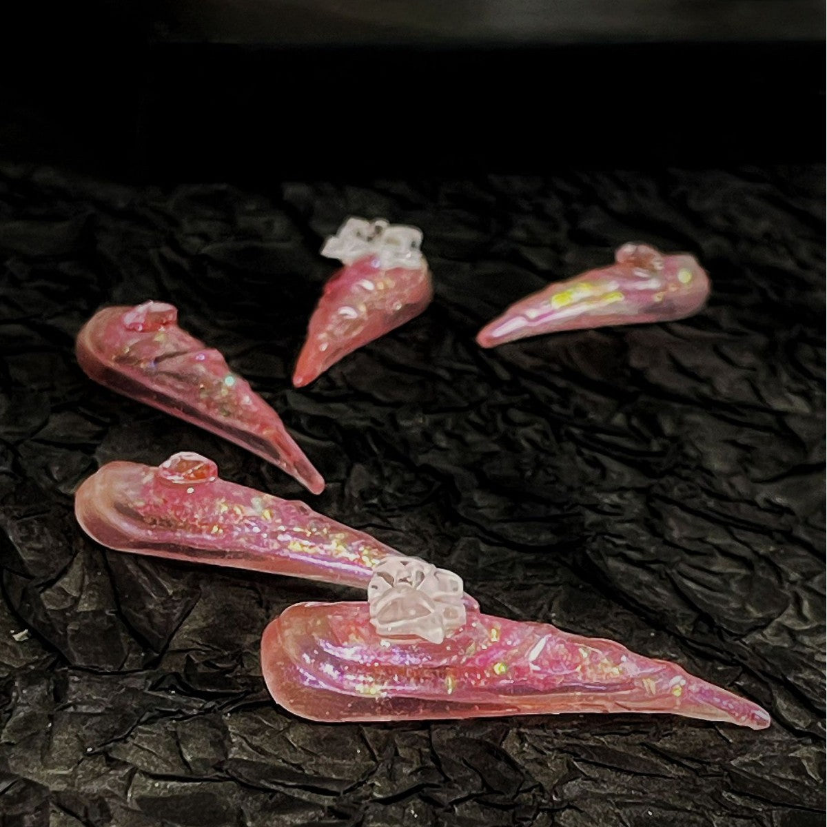 Title Sugarfrost Romance | Pink Jelly Crystal Press-On Nails