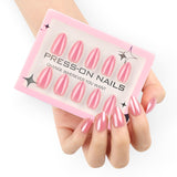 30 boxed high-end magic mirror powder almond short press-on nails