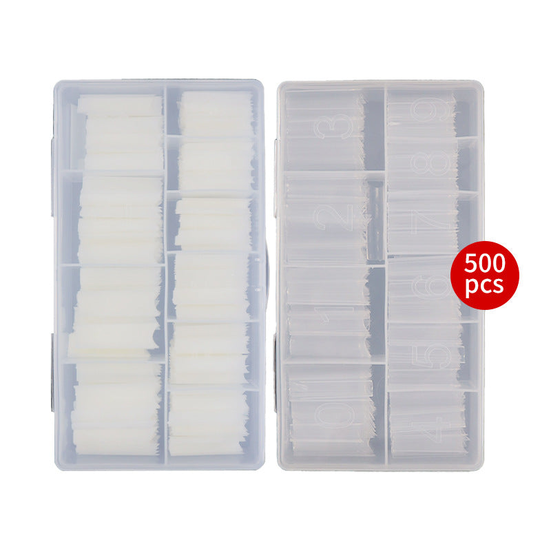 Nail Tips nail plate semi-sticker, light sticker, transparent XXL water pipe nail 500 pieces, boxed flat head fake nail, extended patch nail art.