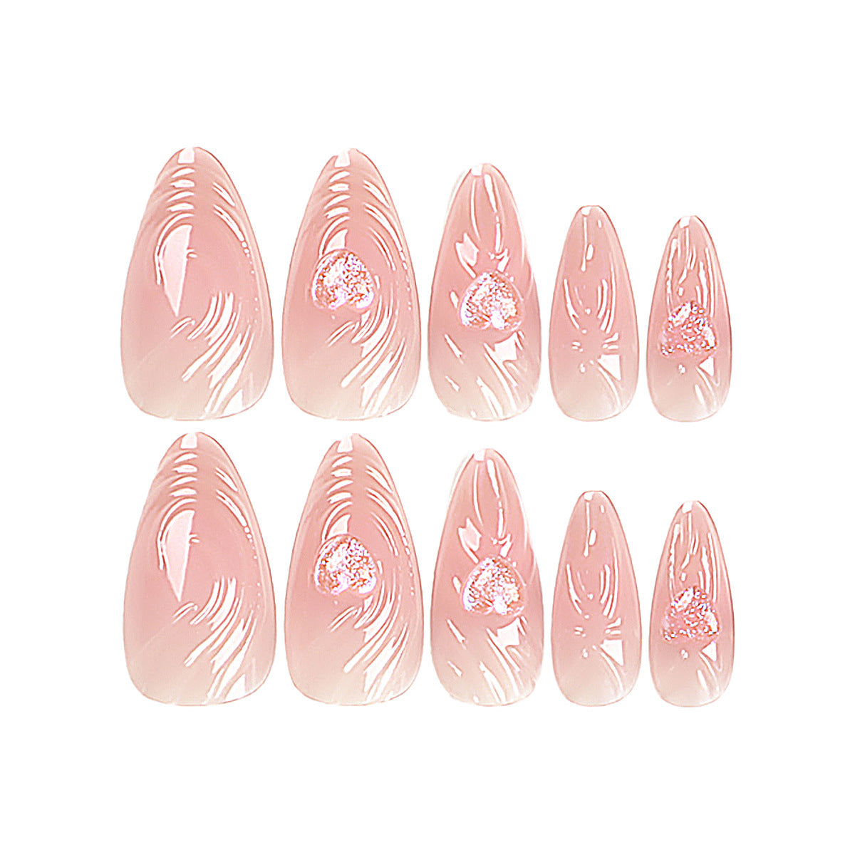 Aurora Nail Piece 3D Three-dimensional Water Ripple Nail Piece Nail Patch Short Tip Nail False Nail|365nails