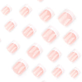 Unhas francesas brancas simples, unhas curtas quadradas, arte de unhas falsas, adesivo removível, peça de unha mais vendida|365nails