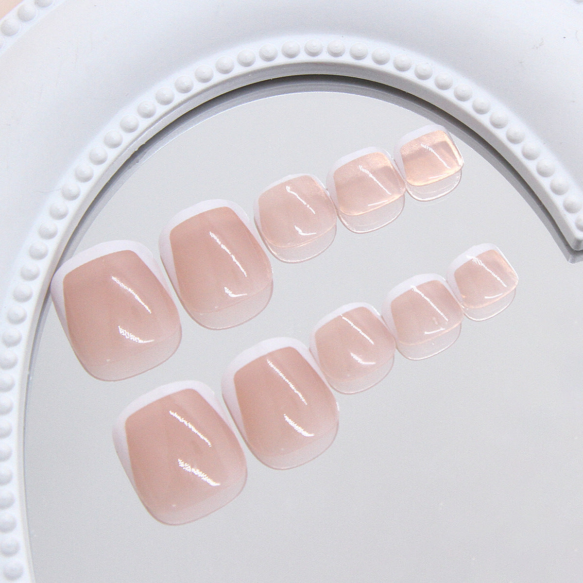 Temperamento francês branco simples, branco, doce, versátil, unhas dos pés removíveis, 24 peças | 365 unhas