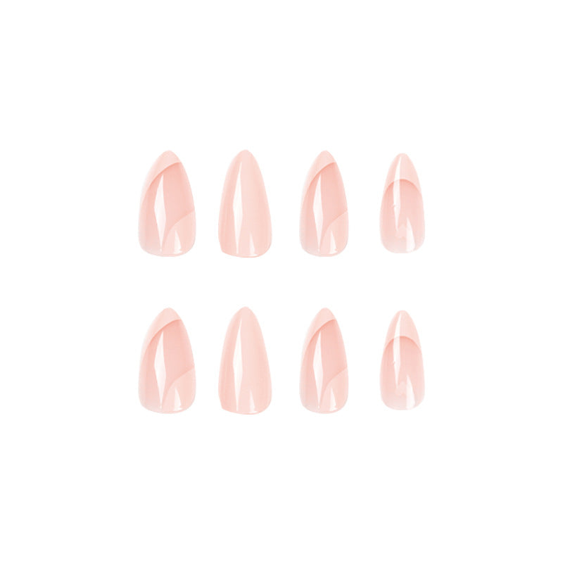 Wearable manicure Wearable manicure Wholesale, French pink love nail sticker Removable nail piece nail piece|365nails