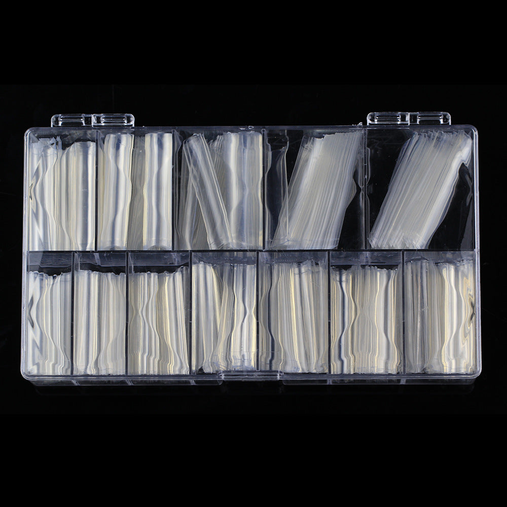 Nail Tips Amazon popular nail piece NO C extended water pipe nail patch 504 pieces boxed transparent semi-sticker XXXL fake nails