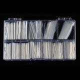 Nail Tips Amazon popular nail piece NO C extended water pipe nail patch 504 pieces boxed transparent semi-sticker XXXL fake nails