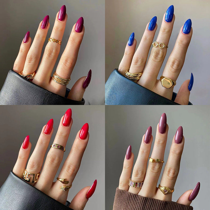 Medium and Long Collection Solid Color Nail Sheet Wholesale Nail Art Finished Nail Patch Advanced |365nails