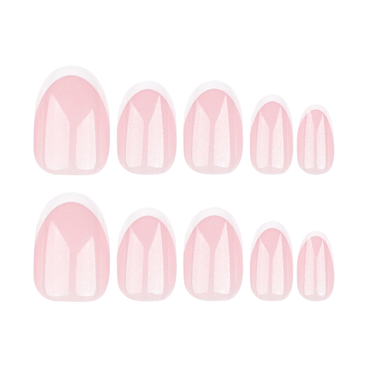 Uñas francesas clásicas cortas y redondas, uñas postizas con polvo desnudo, removibles, venta al por mayor | 365nails