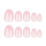 Classic French Wearable Nail Short Short Round Nail Art Naked Powder Wearable False Nails Removable Nail Products Wholesale