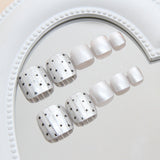 Listras tridimensionais cinza perolado romântico estrelas branco ins vento unhas dos pés removíveis 24 peças | 365 unhas