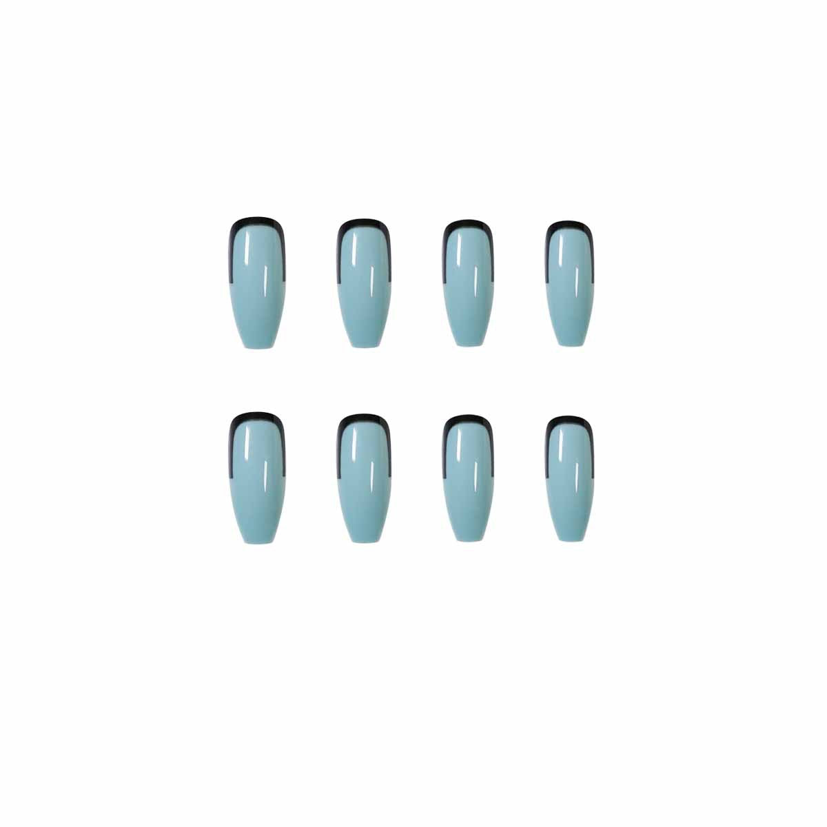 Gray blue green black French press on nail wear finished nail fake nail nail nail patch nail patch|365nails