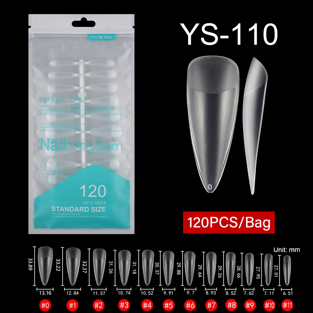 Nail Tips Free engraving and semi-matte press on nails pads 120 pieces, transparent and seamless fake nails in bags, fully attached to matte nail pads