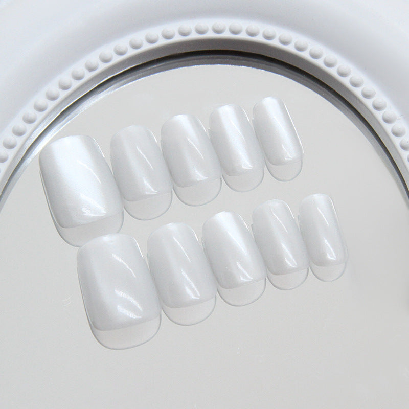 Nail Tips prefabricated nail clean and simple fog white cat eye solid color temperament fashionable girl white 30 pieces|365nails